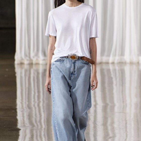 NWT ZARA LEATHER BELT WITH HEWN BUCKLE BROWN - Picture 4 of 4